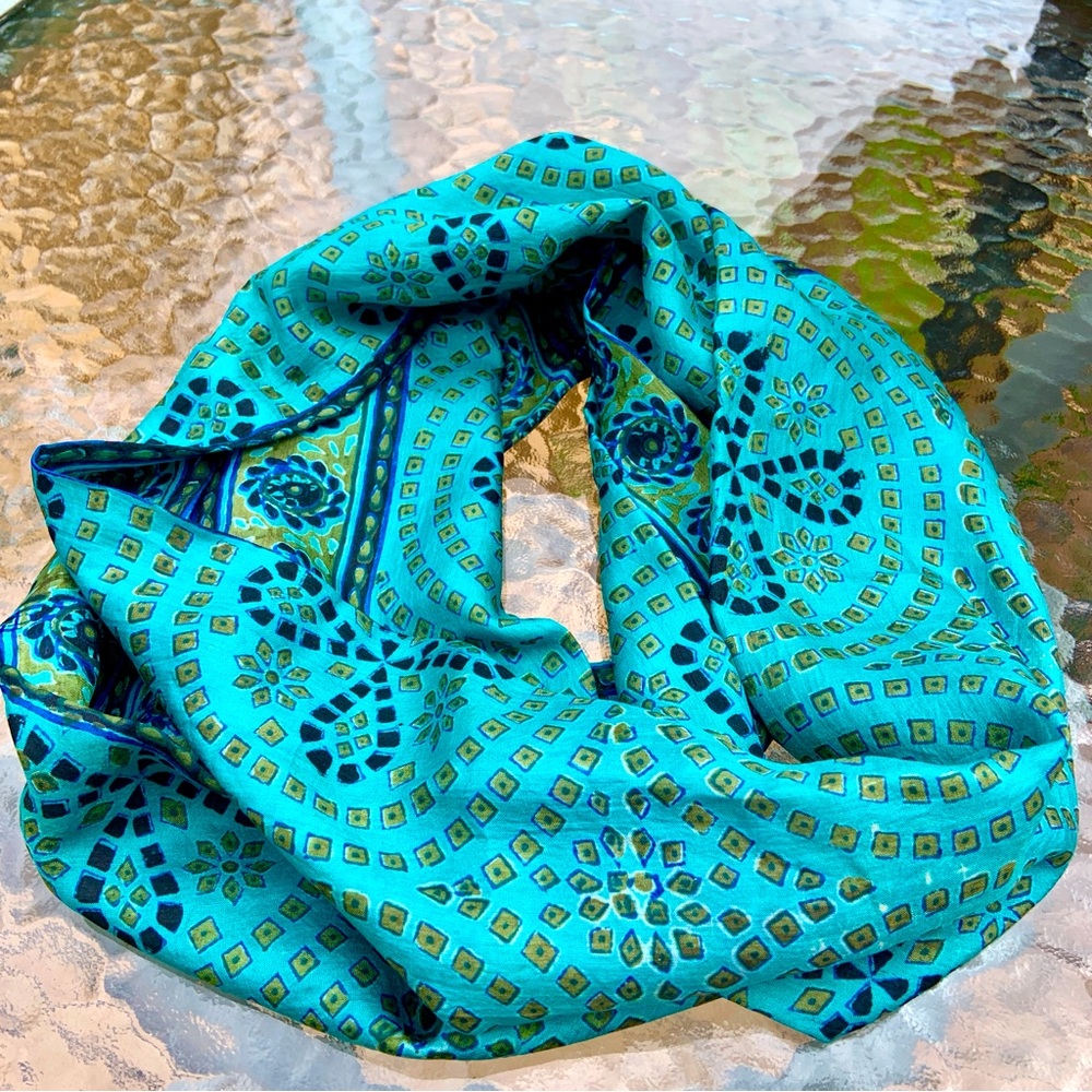 Vintage Silk Sari Infinity Scarf